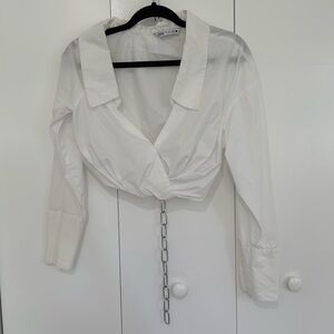 Zara cropped off shoulder shirt